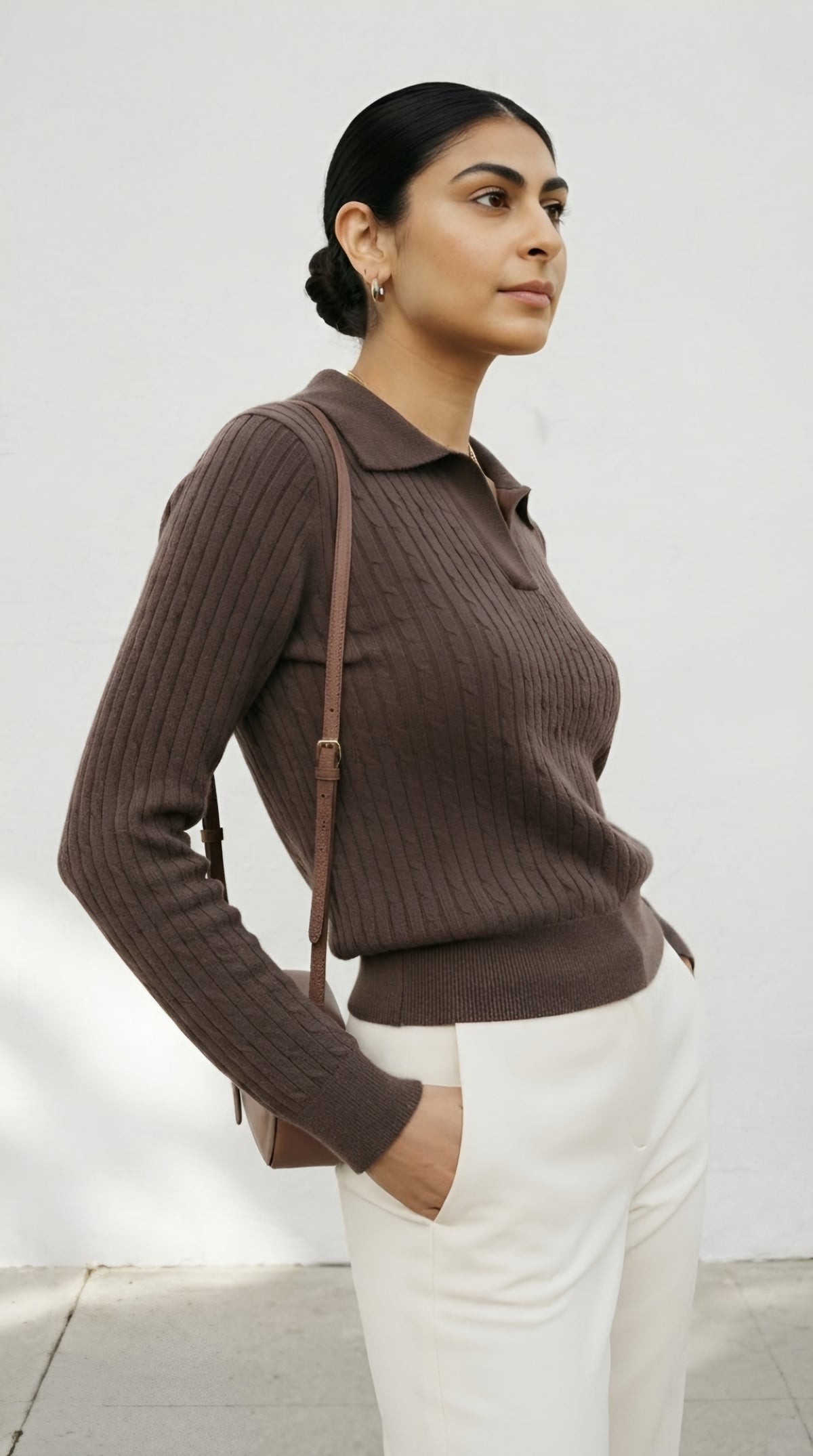 Câble Polo Knit Sweater