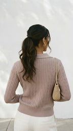 Câble Polo Knit Sweater