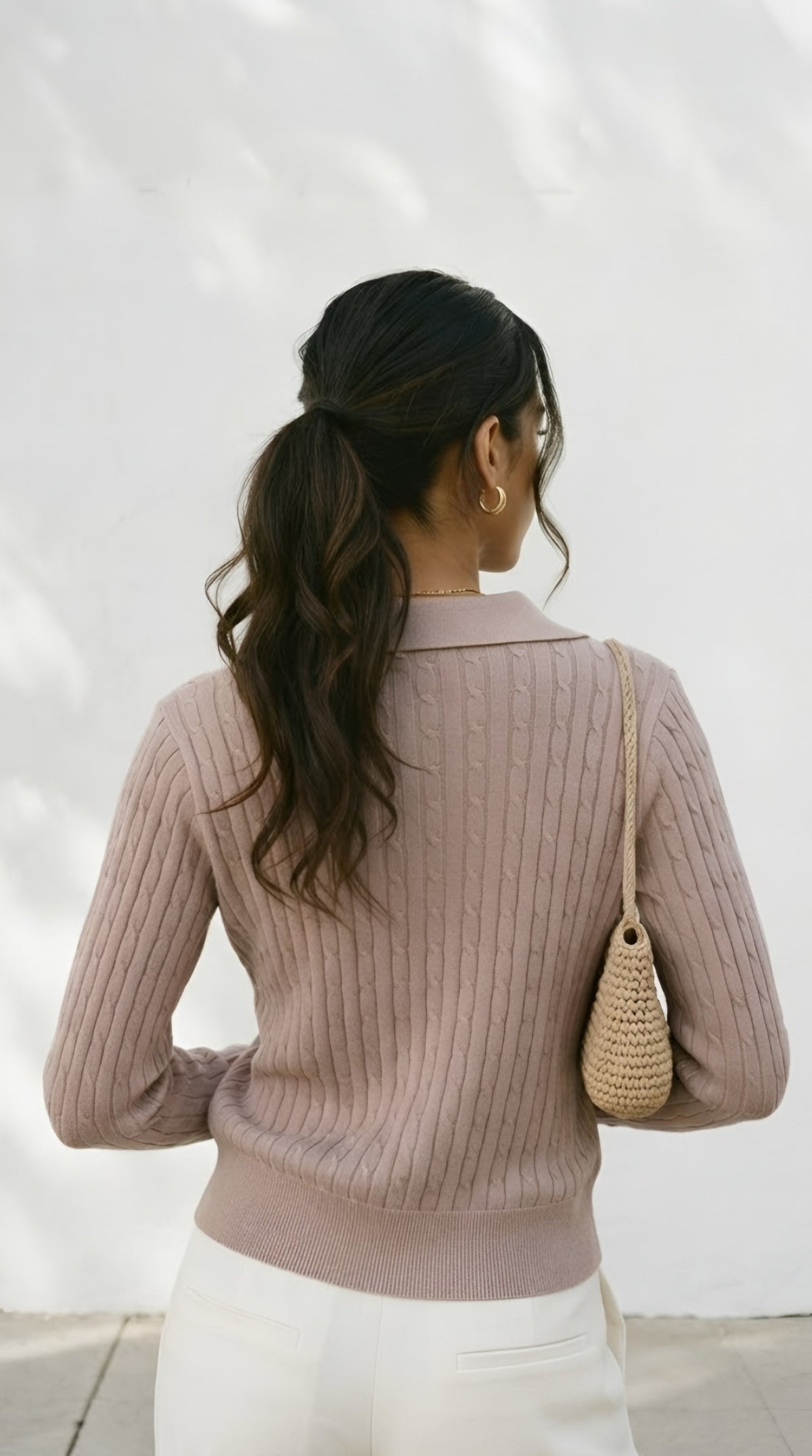 Câble Polo Knit Sweater