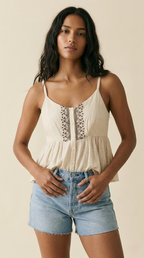 Cannelle Peplum Embroidered Top
