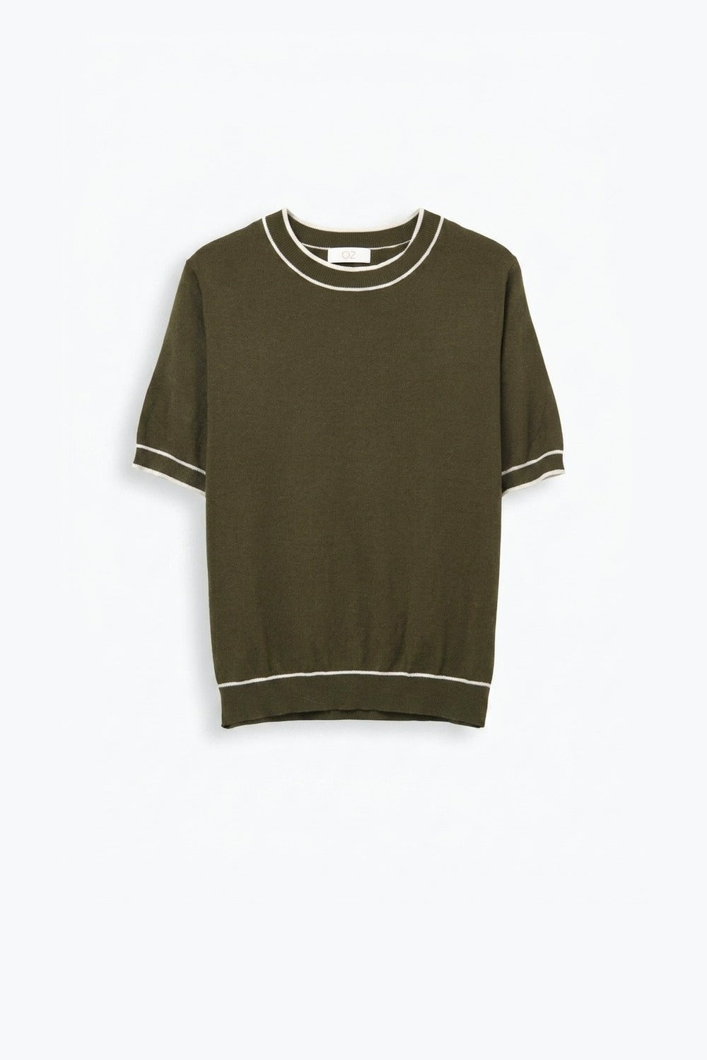 Fil Fine Knit Contrast Trim Sweater