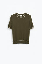 Fil Fine Knit Contrast Trim Sweater