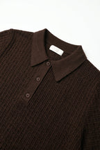 Tricot Textured Knit Polo Shirt
