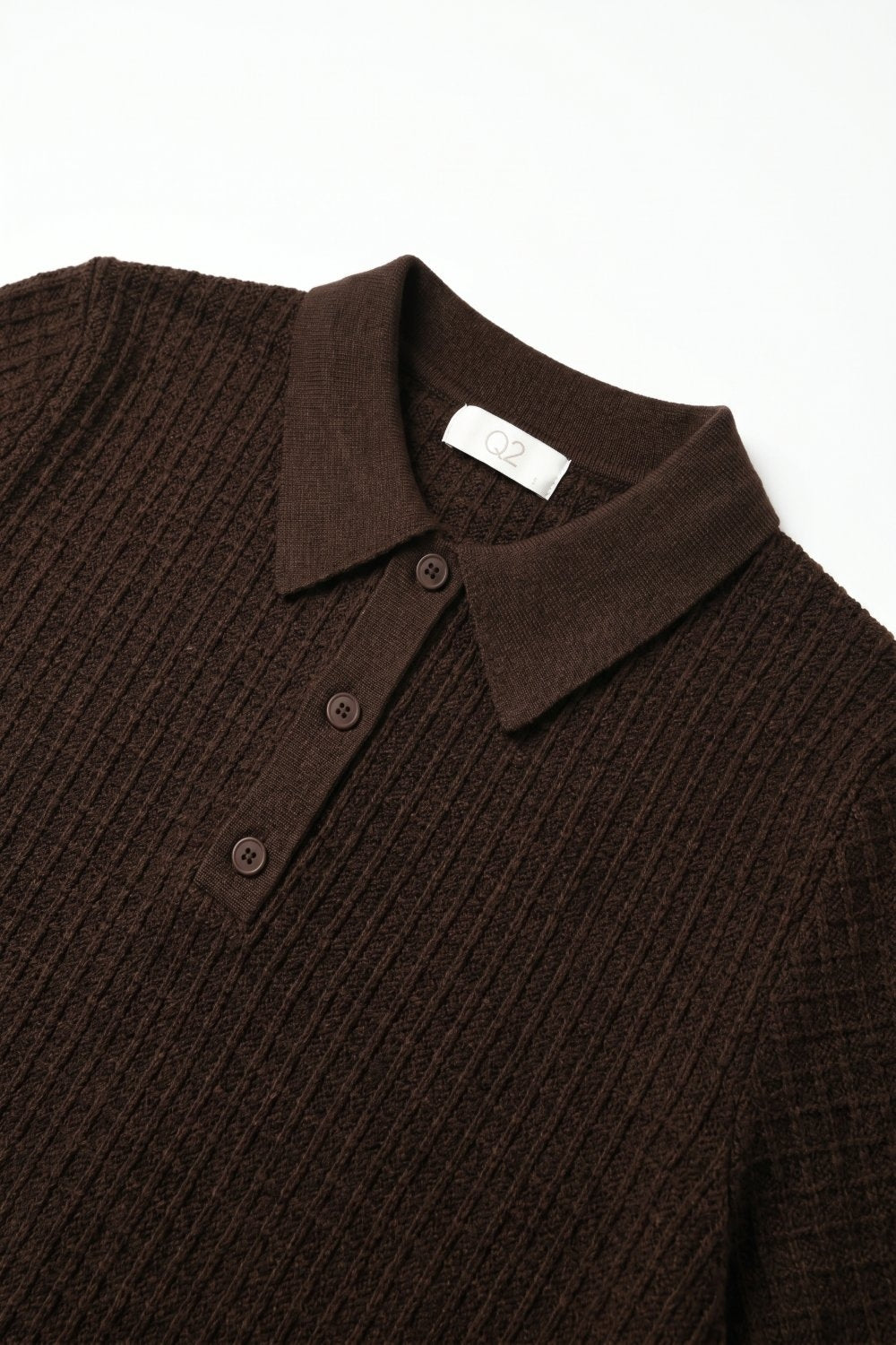 Tricot Textured Knit Polo Shirt