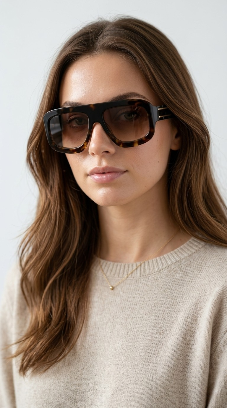 Havane Tortoiseshell Square Sunglasses