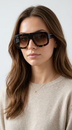 Havane Tortoiseshell Square Sunglasses