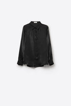 Nacré Satin Button-Down Shirt