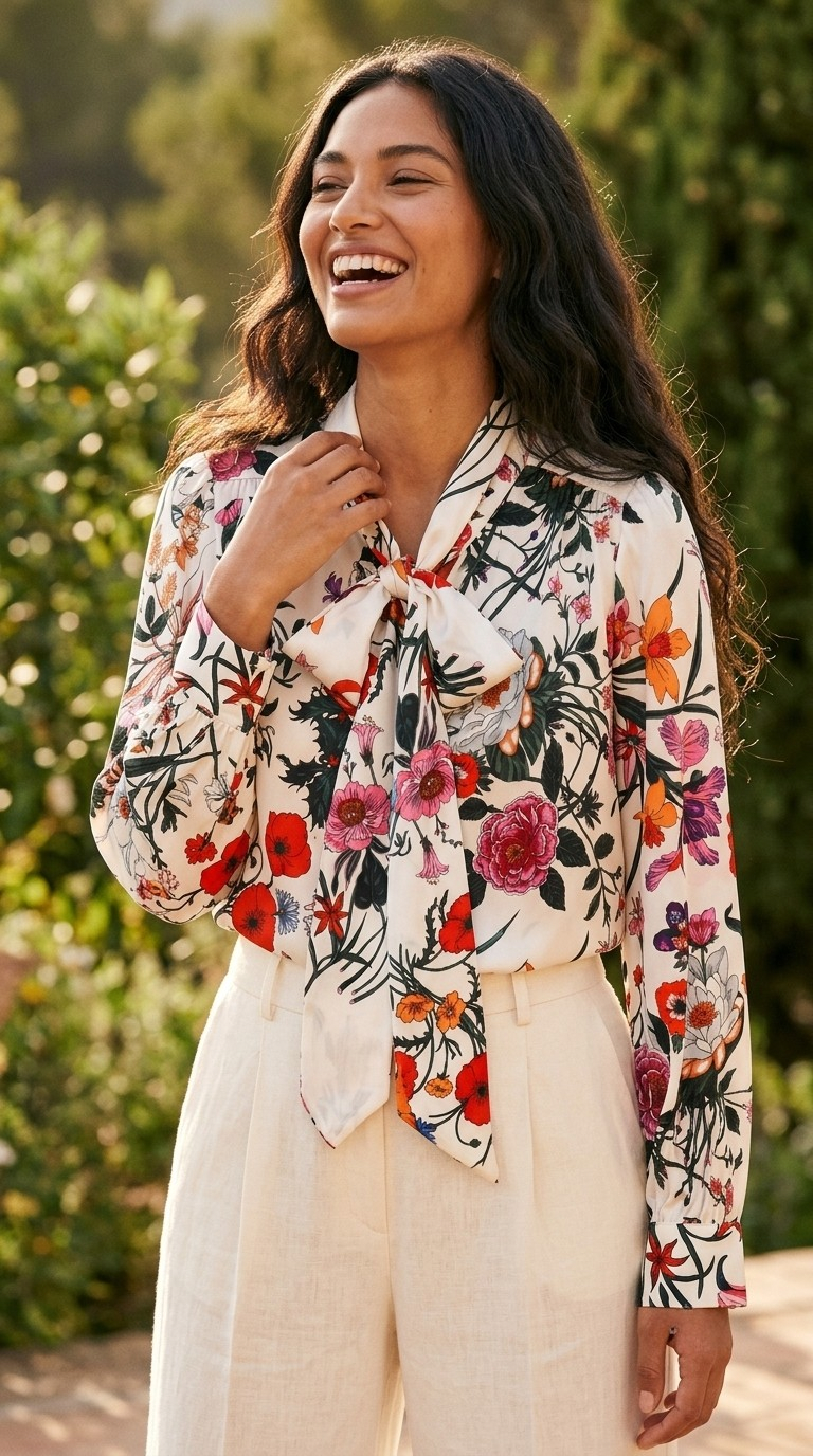 Corolle Floral Satin Blouse
