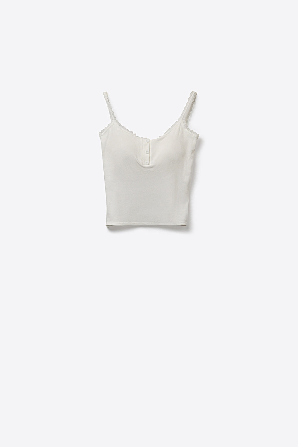 Liseret Ribbed Lace Trim Tank