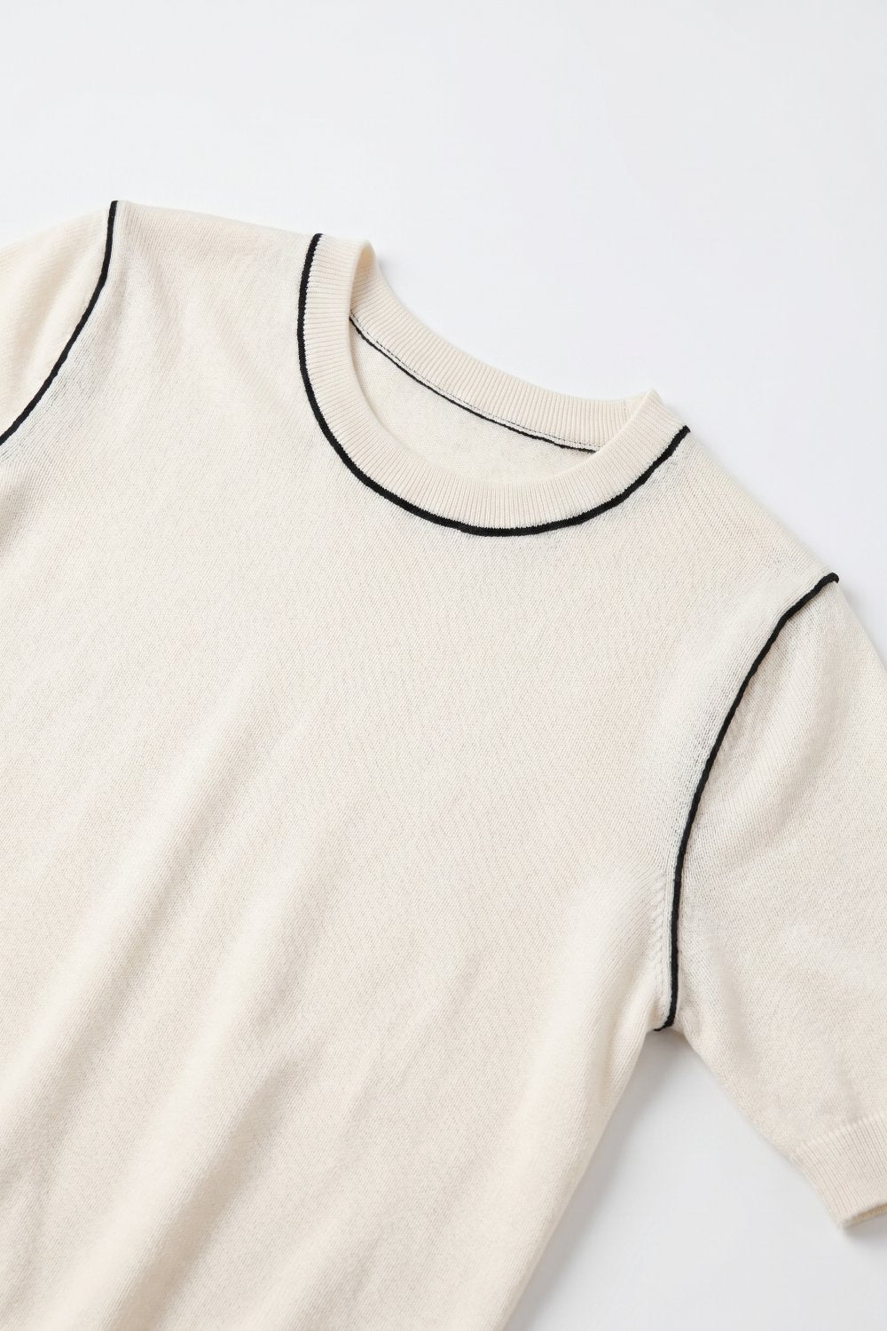 Nervuré Cap Sleeve Knit Sweater
