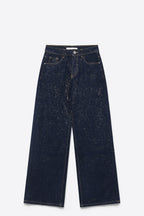Paillette Wide Leg Glitter Jeans