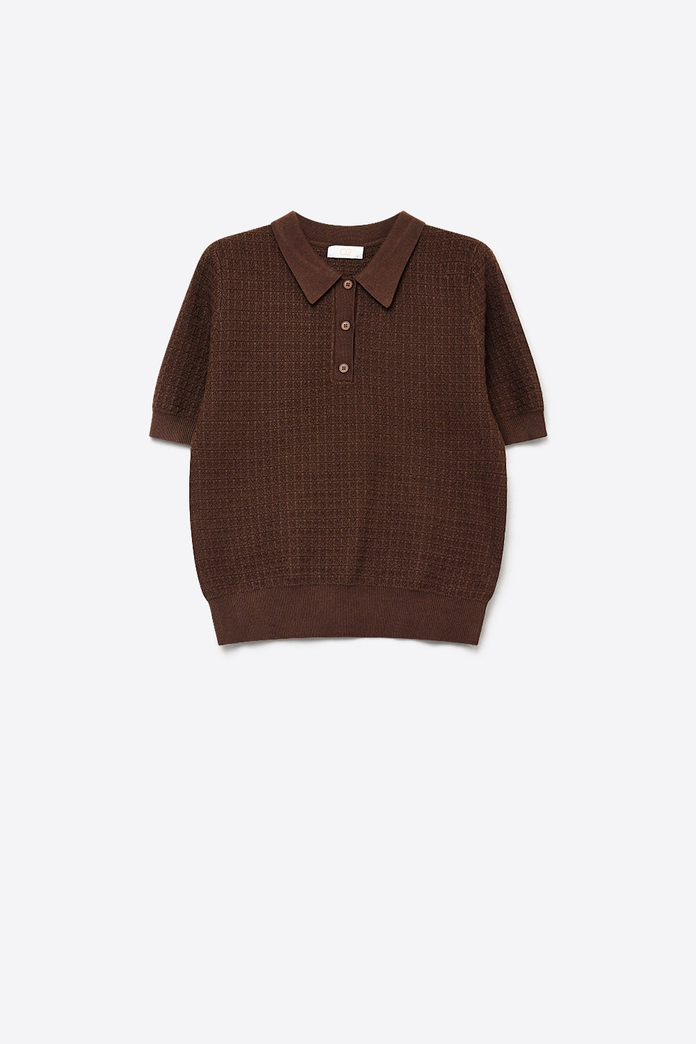 Tricot Textured Knit Polo Shirt