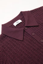 Tricot Textured Knit Polo Shirt