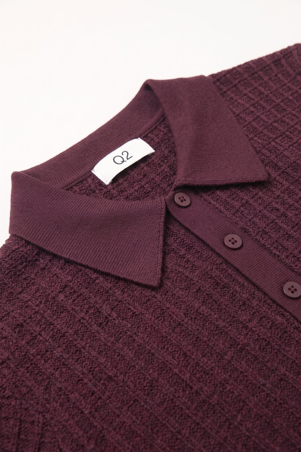 Tricot Textured Knit Polo Shirt