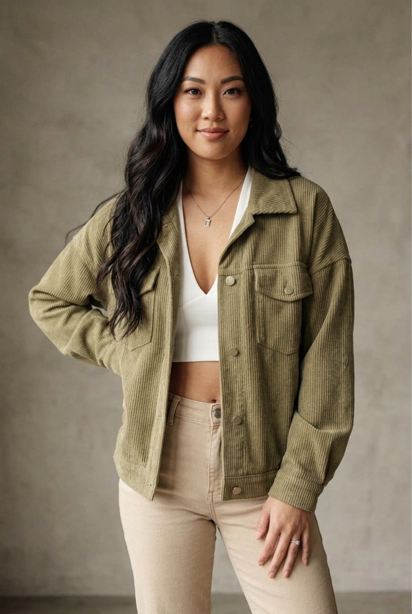 Latte Au Matcha Corduroy Jacket