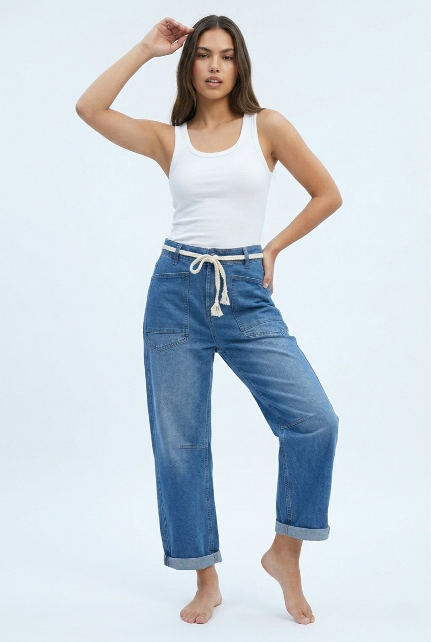 Corde Wide Leg Ankle Jeans