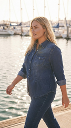 Indigo Denim Button-Up Shirt