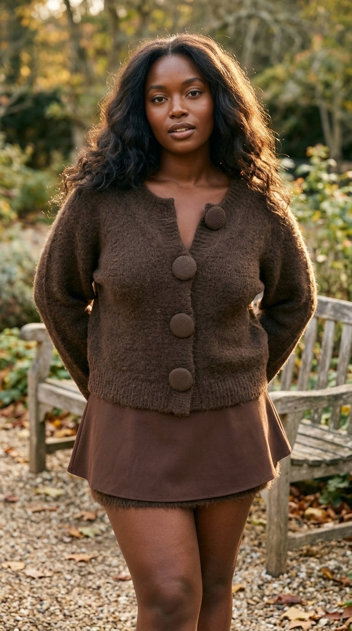 Bouton Couvert Fluffy Cardigan