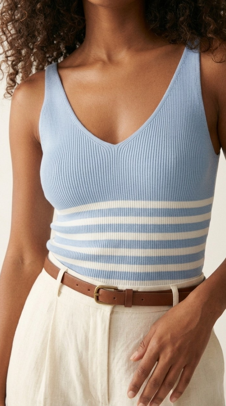 Cascade Stripe Ribbed Tank