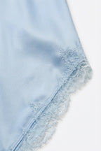 Asymétrie Satin Lace Skirt