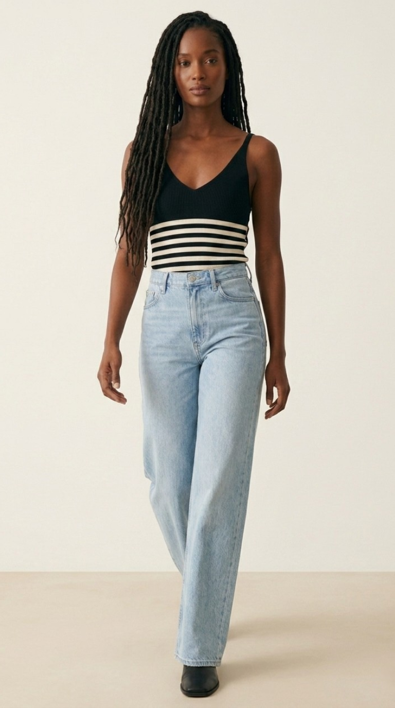Cascade Stripe Ribbed Tank