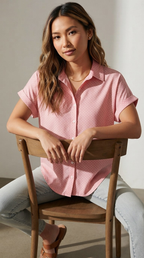Pois Rose Button Down Blouse
