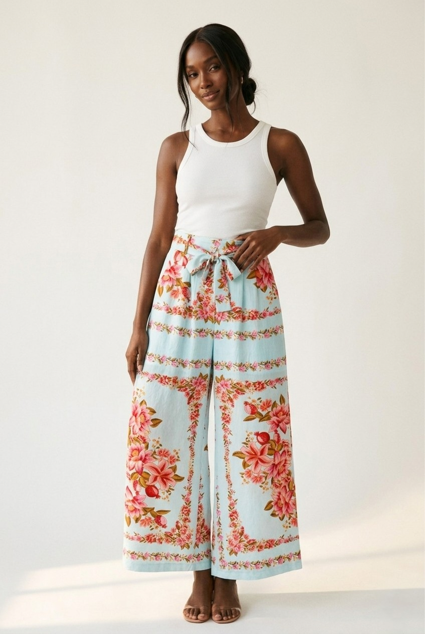 Pivoine Floral Wide Leg Pants