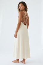 Perle Beaded Back Strap Maxi Dress
