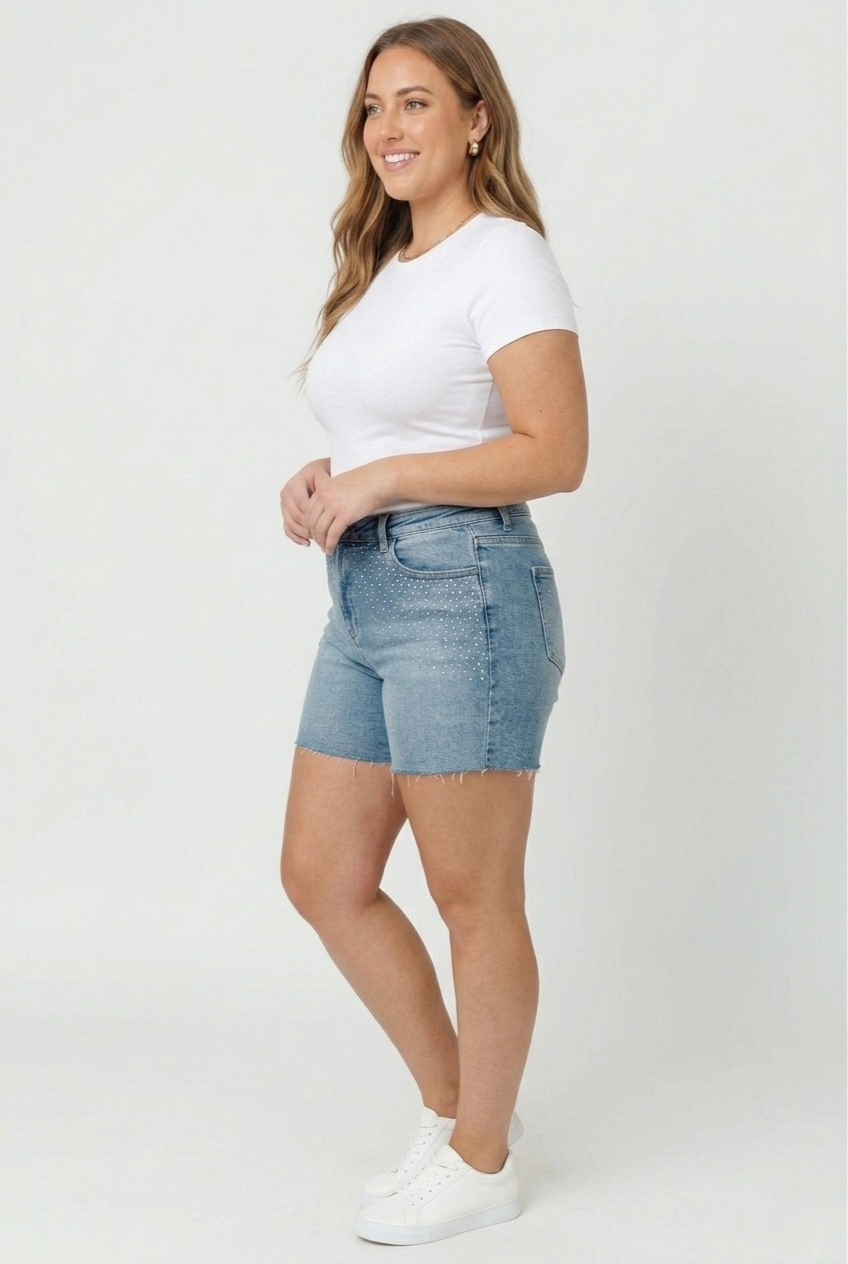 Scintille High Rise Cutoff Shorts