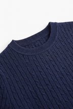 Câble Fine Knit Crew Neck