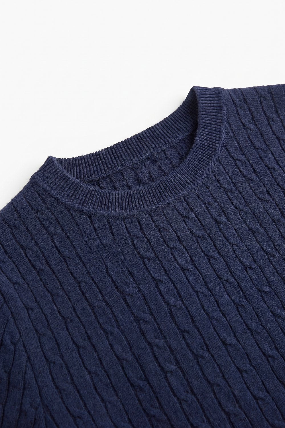 Câble Fine Knit Crew Neck
