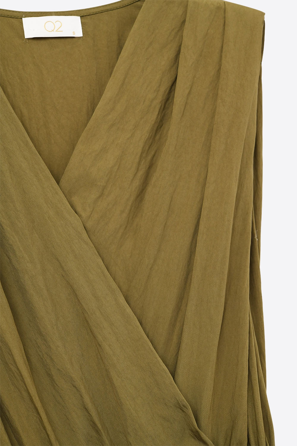 Olive Draped Crinkle Jumpsuit