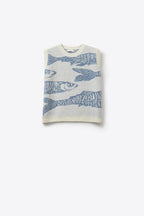 Poisson Fish Pattern Knit Vest