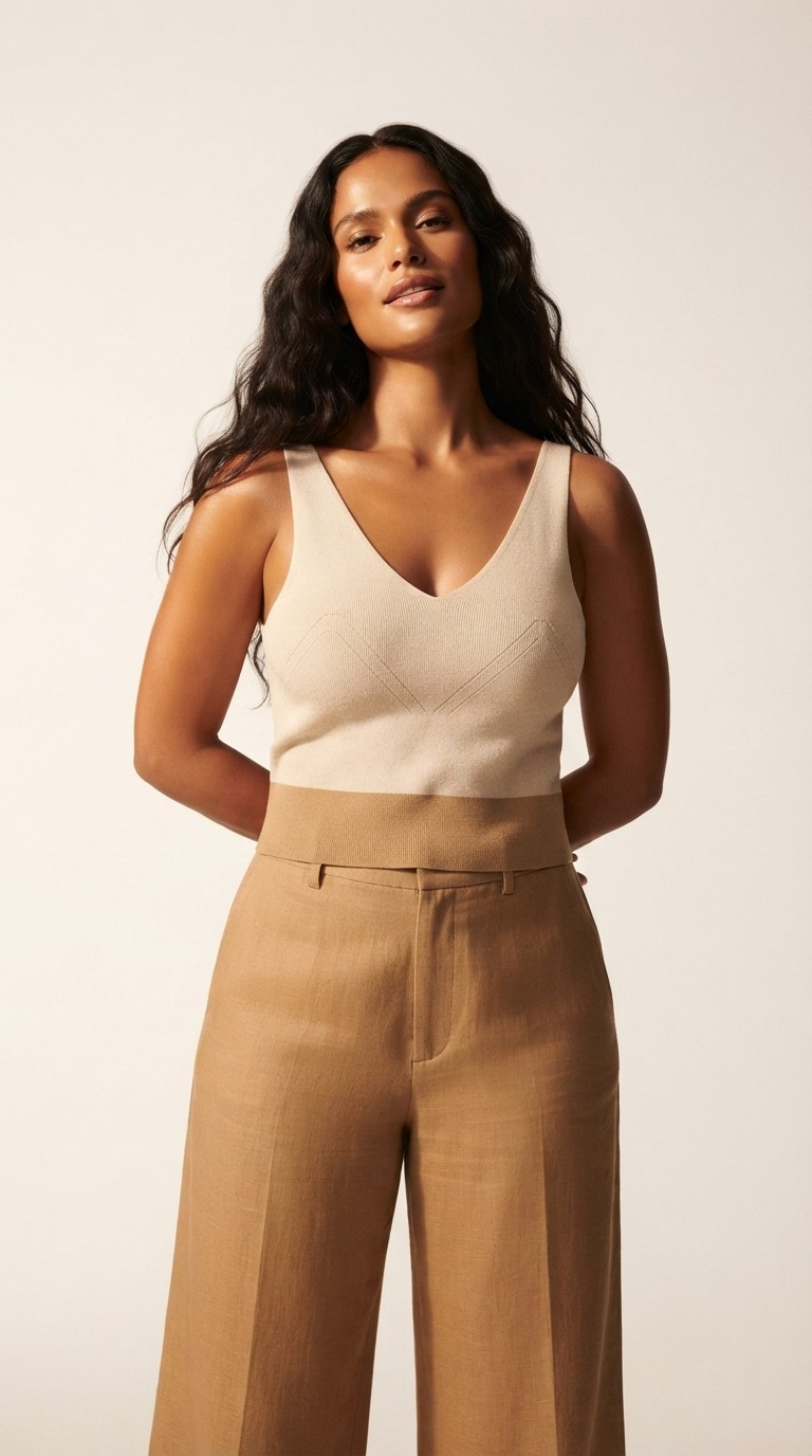 Bordure Contrast Hem Tank