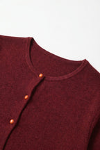 Grenat Button Front Cardigan