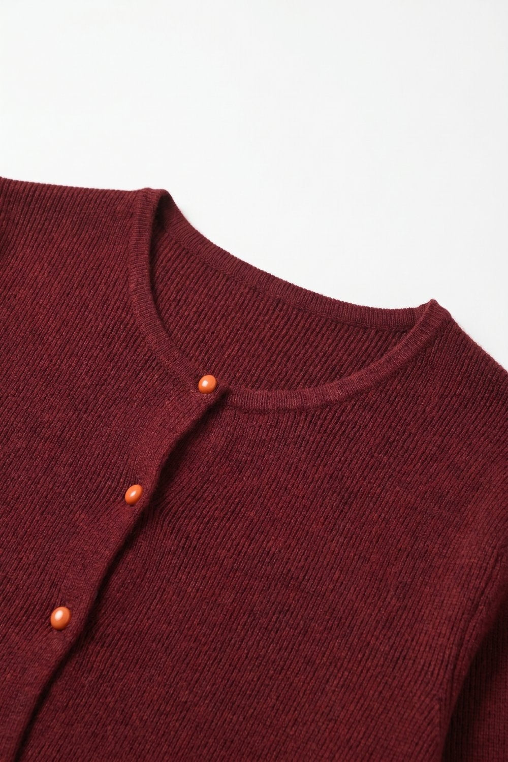 Grenat Button Front Cardigan