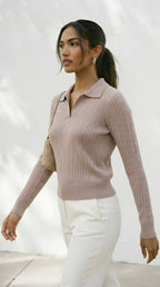 Câble Polo Knit Sweater