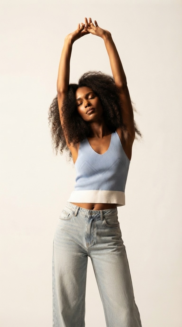Bordure Contrast Hem Tank