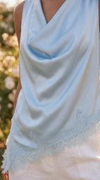 Asymétrie Satin Lace Top