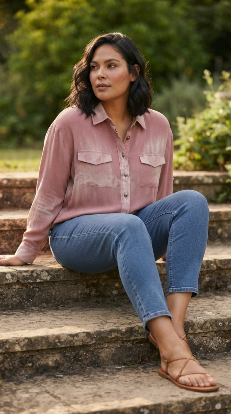 Nuée Strass Chiffon Shirt