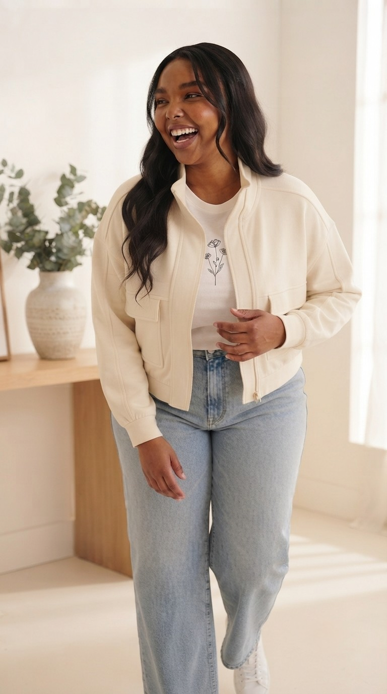 Aviateur Cream Bomber Jacket