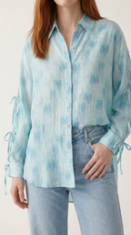 Aquarelle Tie Sleeve Blouse