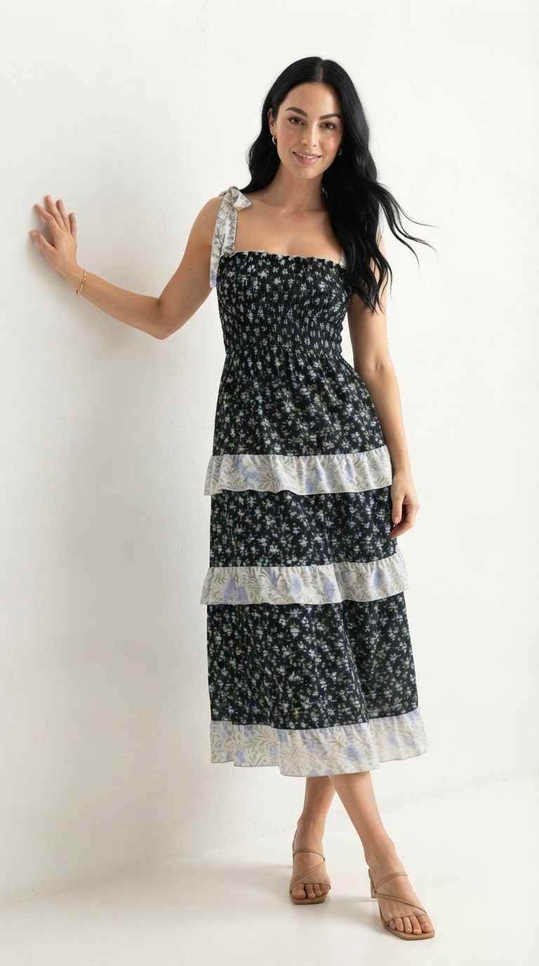 Marine Tiered Maxi Dress