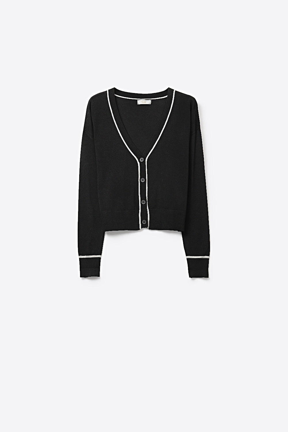 Contour Black Contrast Trim Cardigan