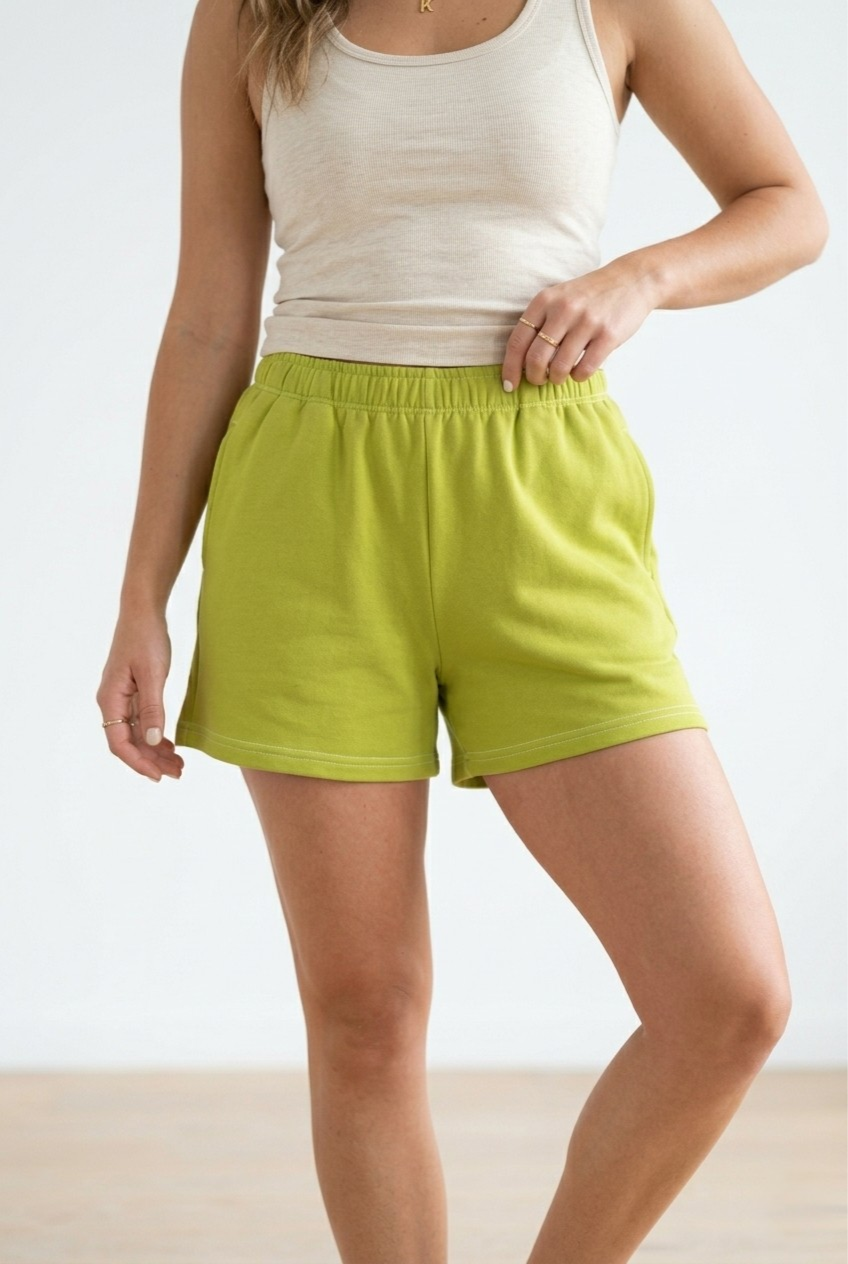 Matcha Cotton Relaxed Shorts