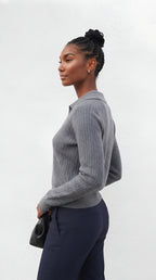 Câble Polo Knit Sweater