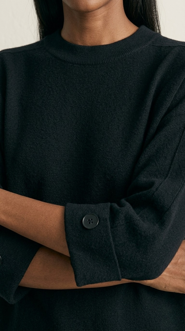 Nacelle Button Sleeve Knit Sweater