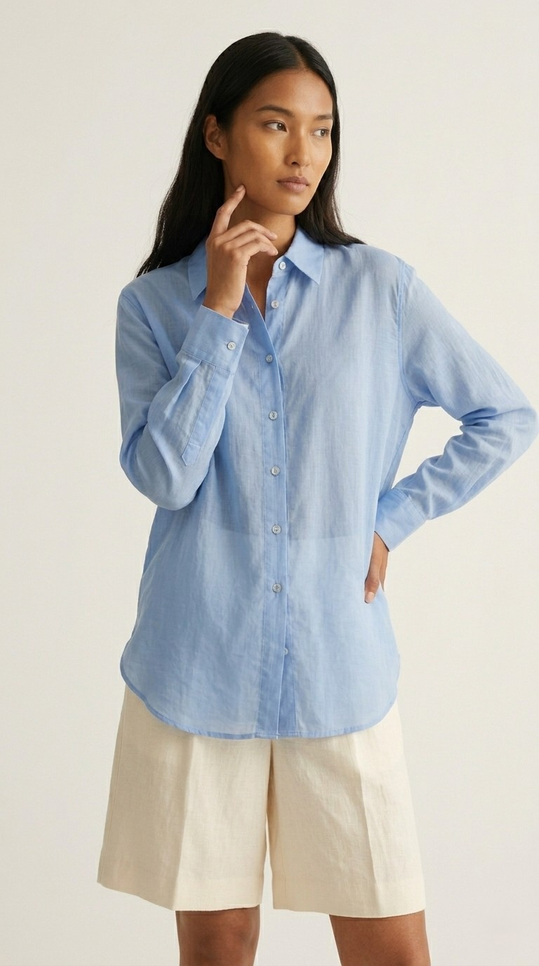 Diaphane Sheer Button-Down Shirt