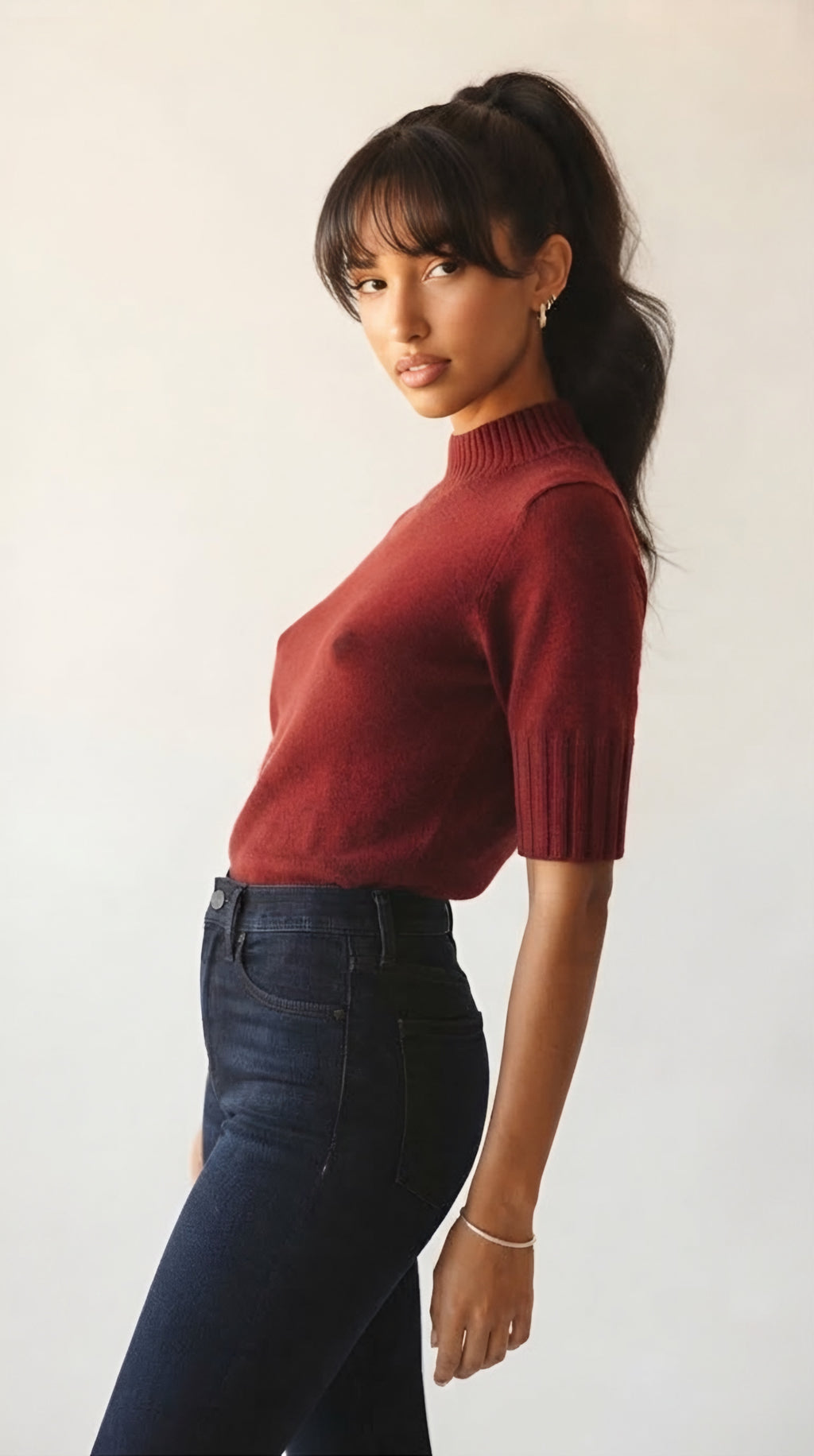 Hausse Chunky Ribbed High Collar Sweater