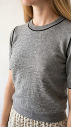 Nervuré Cap Sleeve Knit Sweater